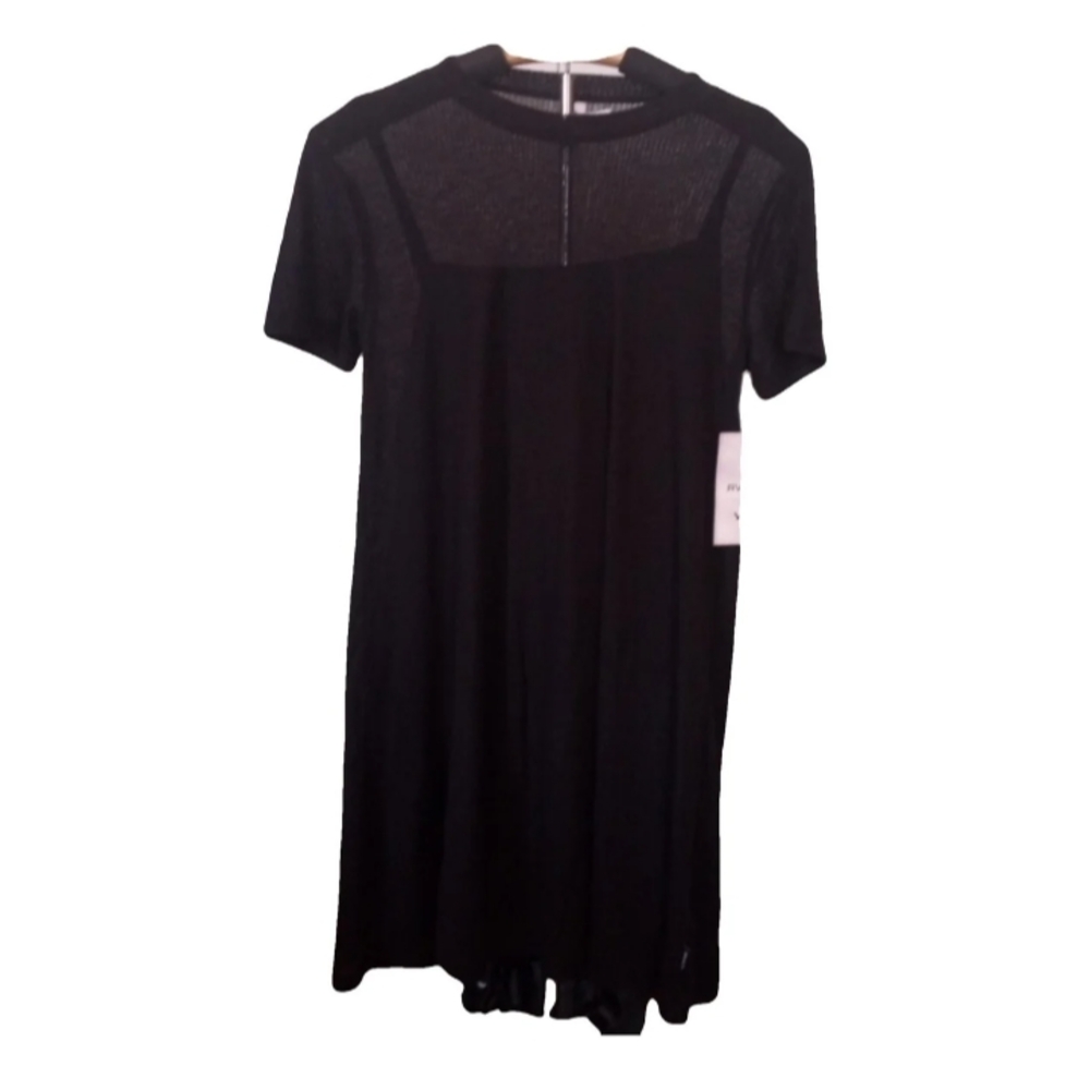 RVCA Black Sheath Mini Dress Crew Neck Short Sleeve